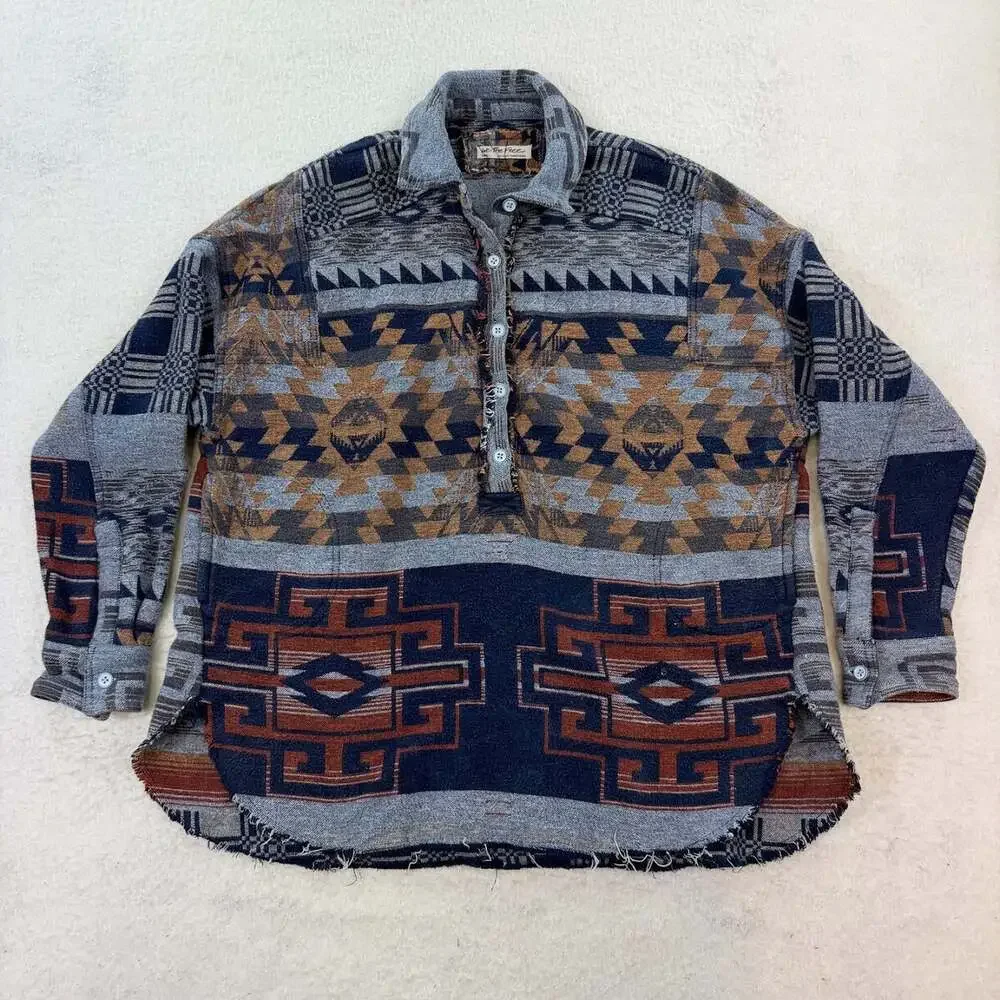 We The Free Free People Arizona Sky Pullover Jacket Small Oversized Aztec